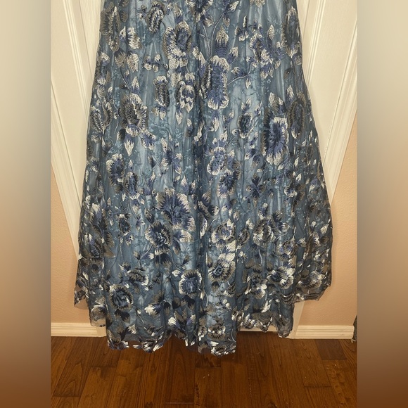 MAC DUGGAL NWT Blue Embellished Cap Sleeve High Neck Ballgown 10 Style # 79325 - Picture 13 of 16